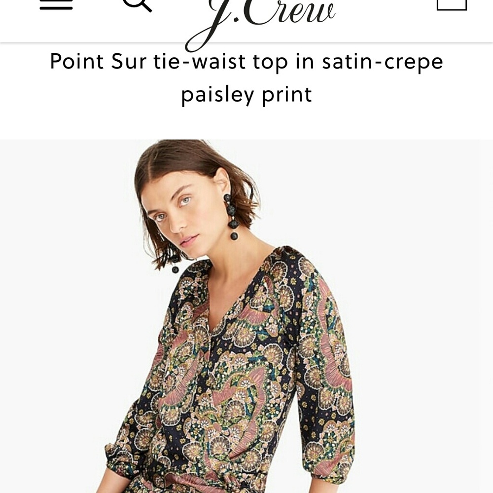 J.Crew Point Sur paisley wrap top NWOT